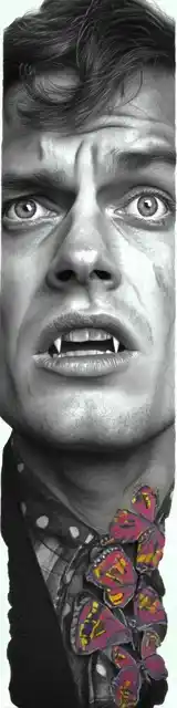 Free vampire bookmark featuring a stunned vampire